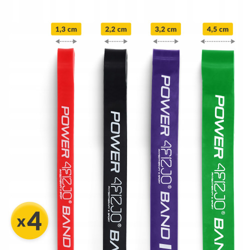 Резинка для фитнеса  4FIZJO Power Band 4 шт 6-36 кг Mix - фото №6